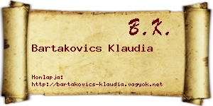 Bartakovics Klaudia névjegykártya