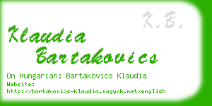 klaudia bartakovics business card